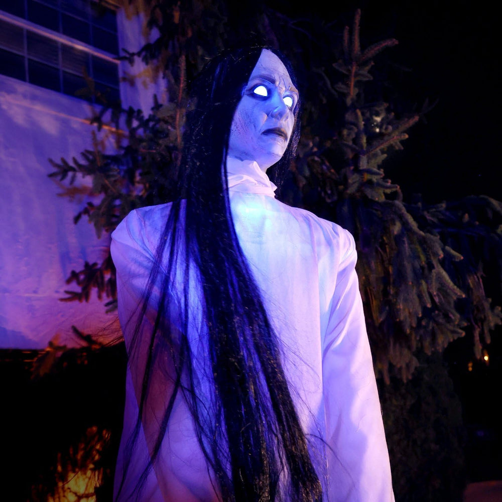Haunted Hill Farm 6.9-Ft. Tall Specter Lady Ghost Halloween Animatronic