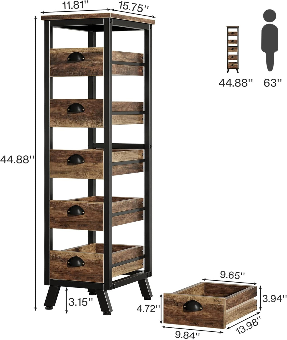 Tribesigns 5-Tier Narrow Kitchen Stand Fruit and Vegetable Storage Rack