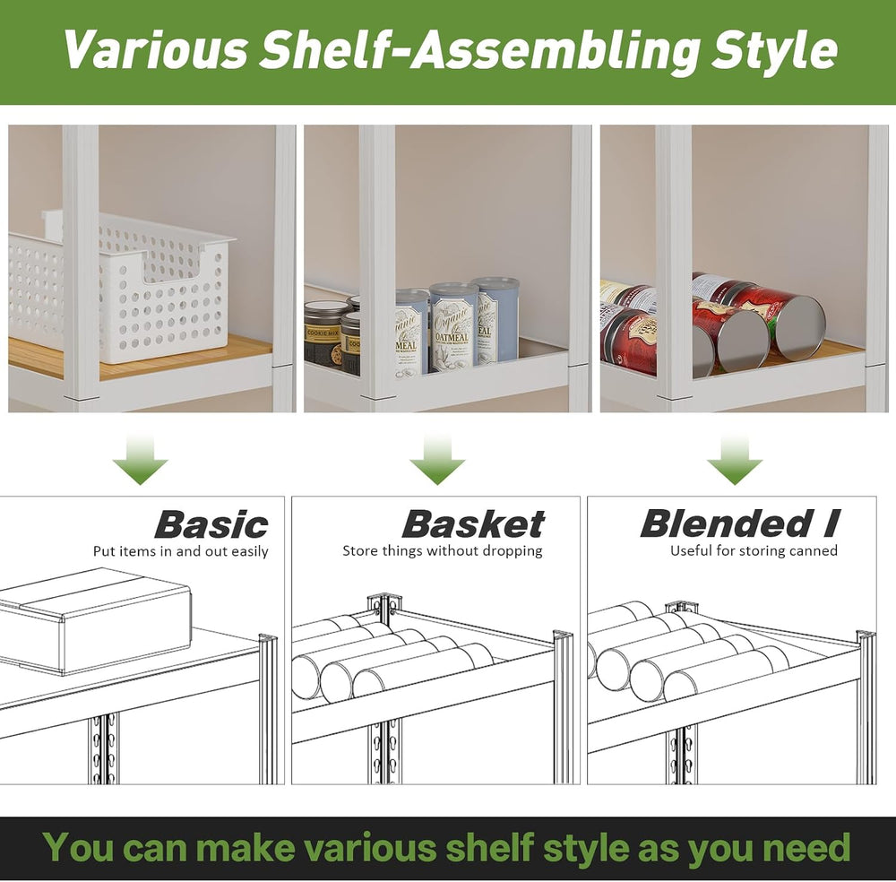 Durstruct 5 Tier White Metal Shelving Unit 1500LBS 24" W×16" D×60&q...