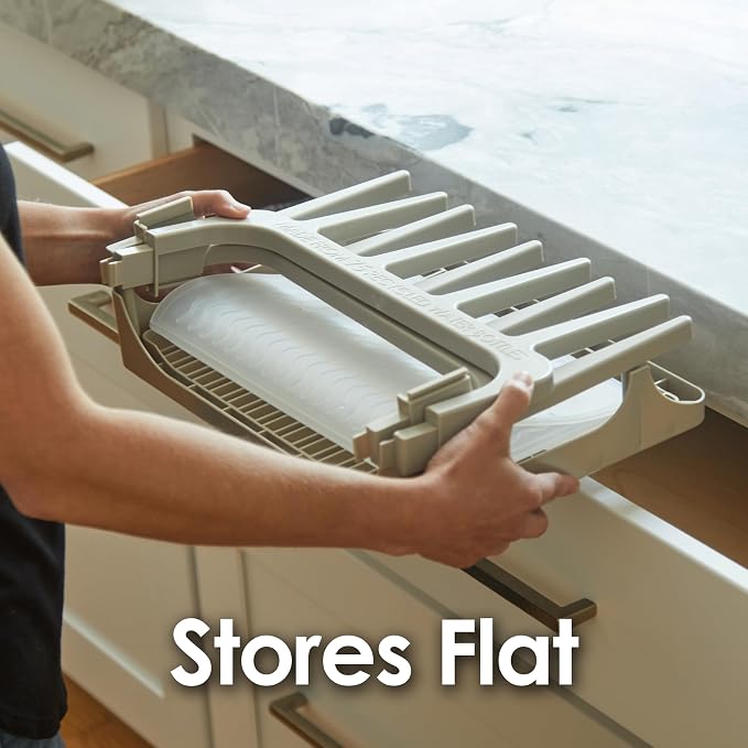 PopYum Seattle Gray Space Saving Drying Rack from 100% Recycled Bottles