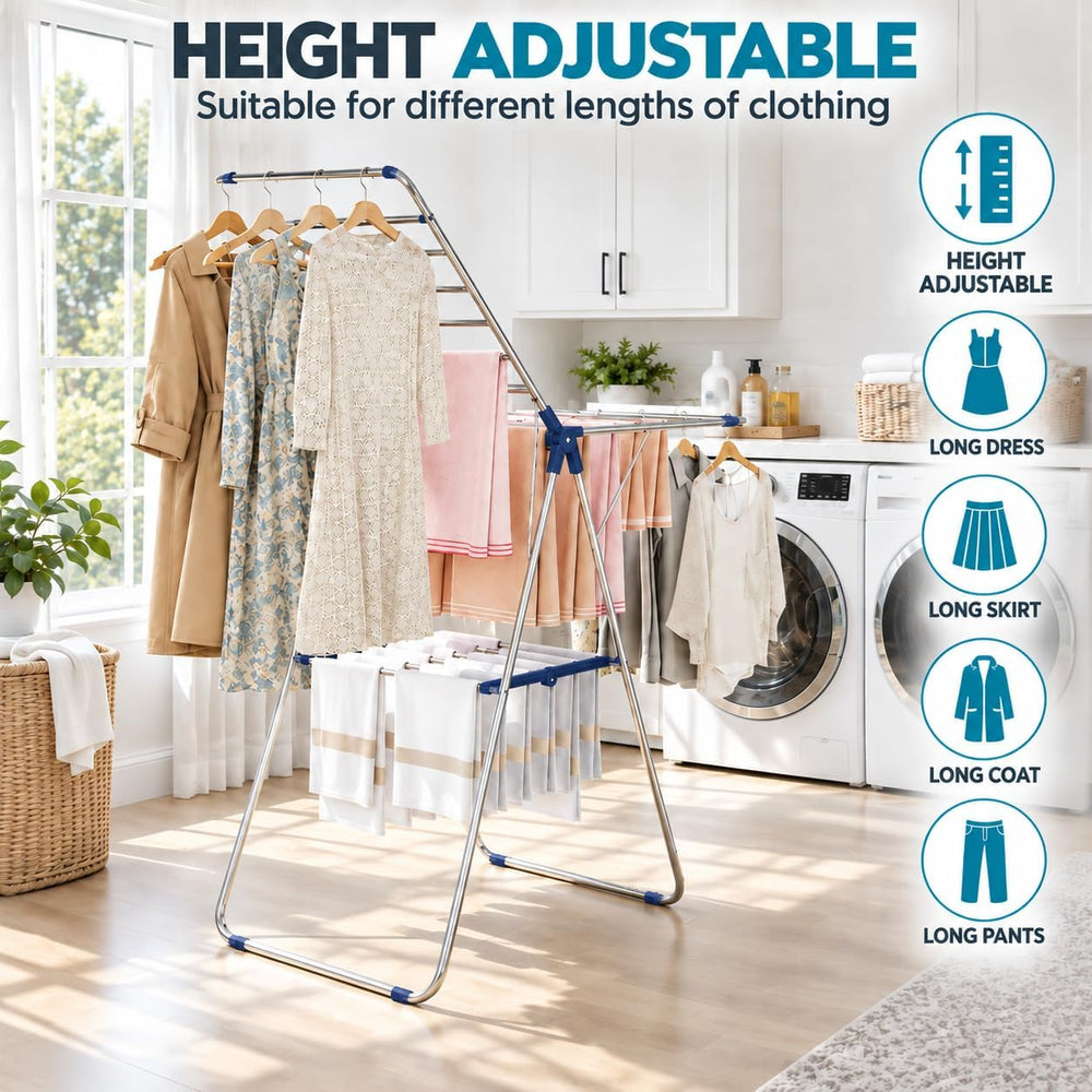 APEXCHASER Stainless Steel Clothes Drying Rack, No Assembly Indoor Outdoor