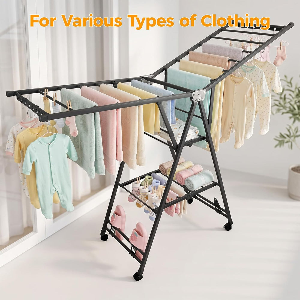 Standing Clothes Rack, Foldable, 3-Tier Drying Hanger