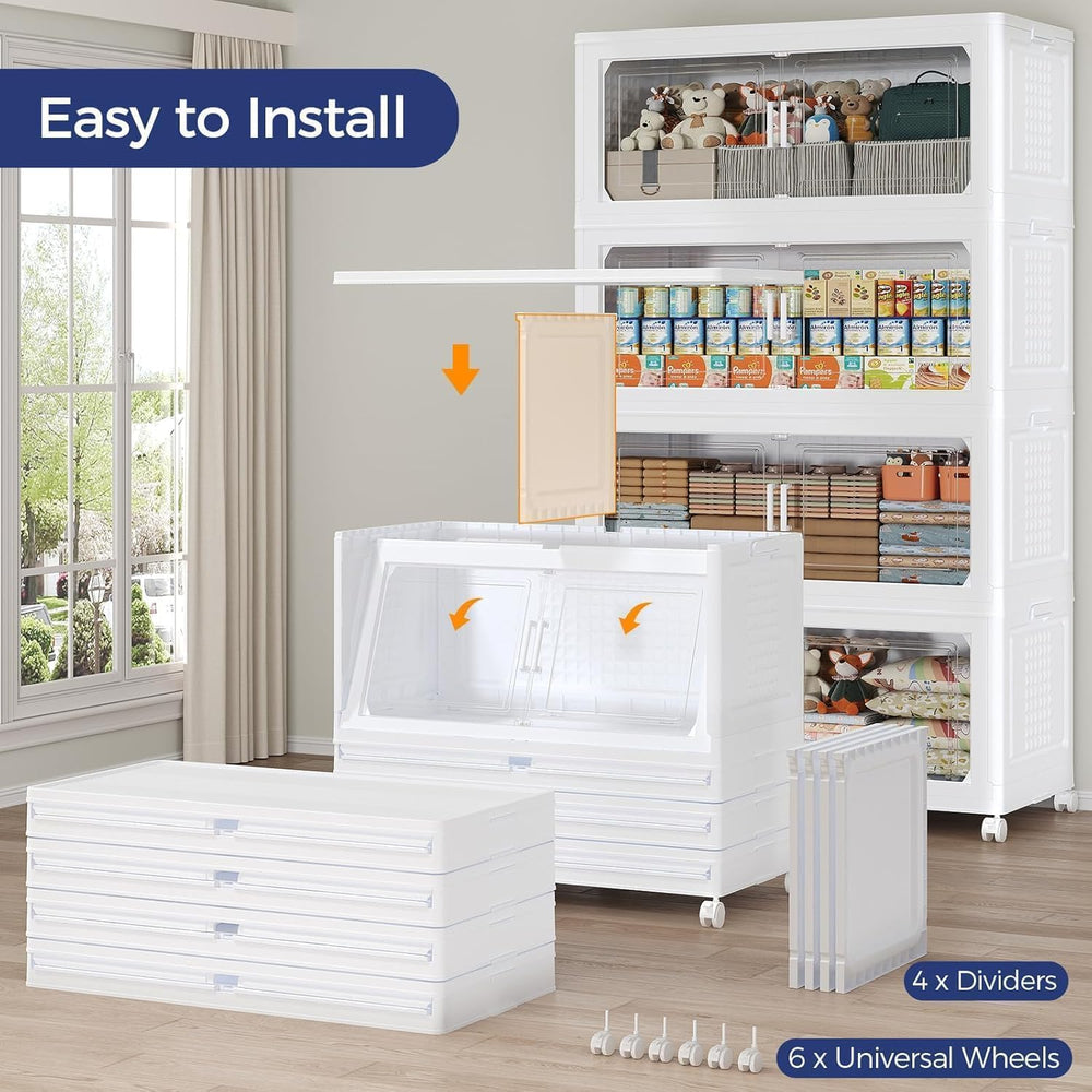 250GAL Extra Large Storage Bins with Lid, 1000Qt Stackable Closet Organizers ...