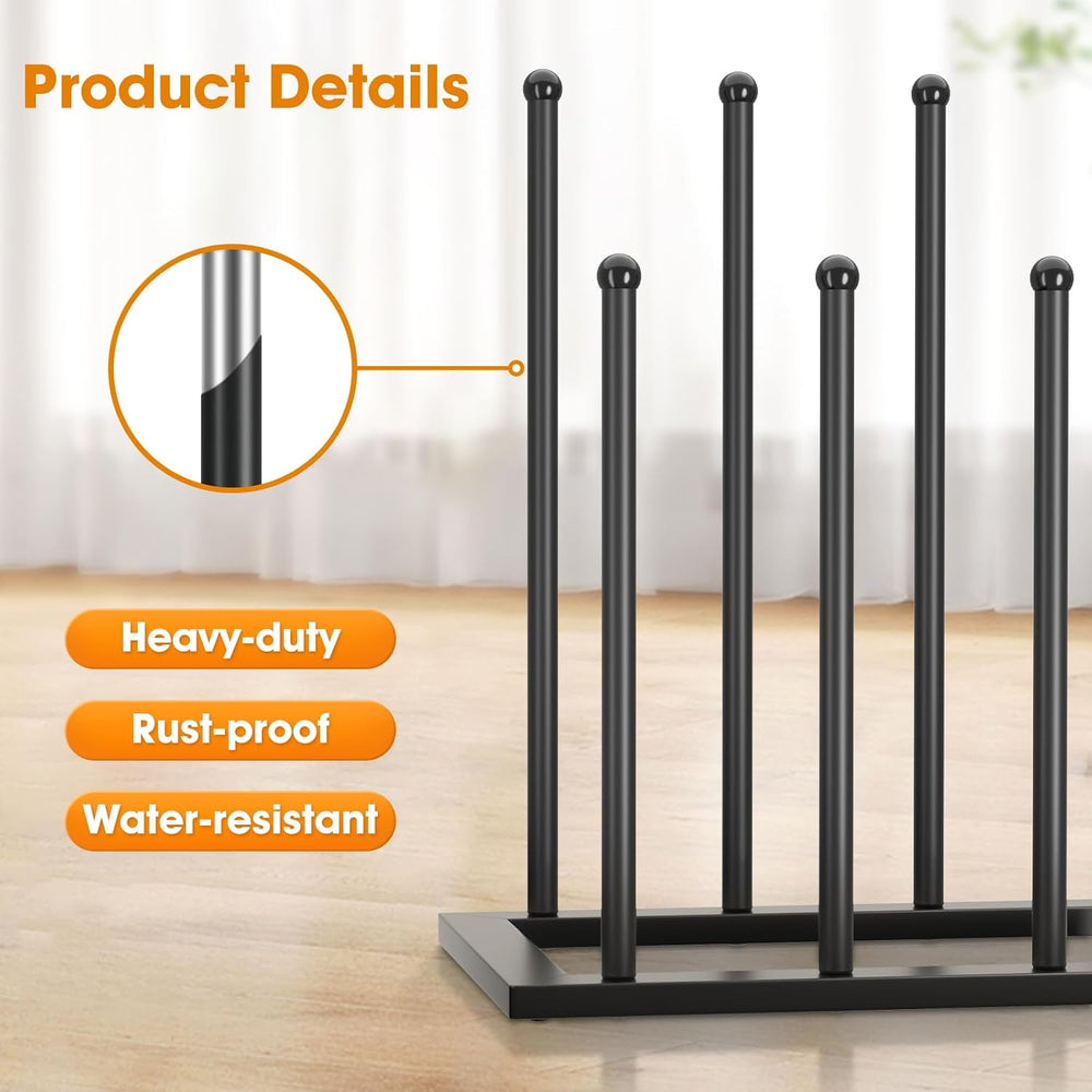 Urban Deco Free Standing Shoe Racks, Boot Organizer for Tall Boots, Black Met...