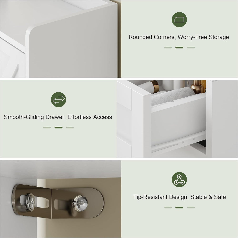Over the Toilet Storage Cabinet with Hidden Odor-Proof Trash Can&Toilet P...