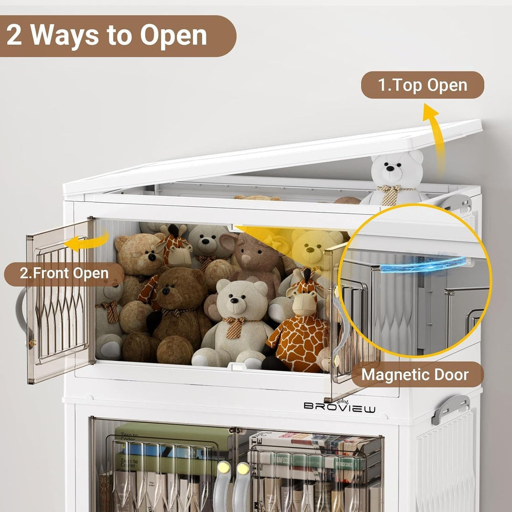 BROVIEW 180Qt Stackable Storage Bins with Lid, Extra Large Closet Organizer C...
