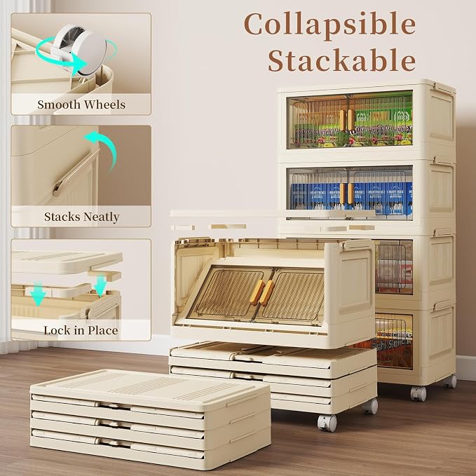 4 Tier Stackable Plastic Storage Bins