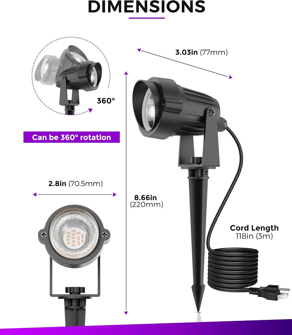 L LOHAS LED Halloween Lights Outdoor, Orange and Purple Spotlight 5W