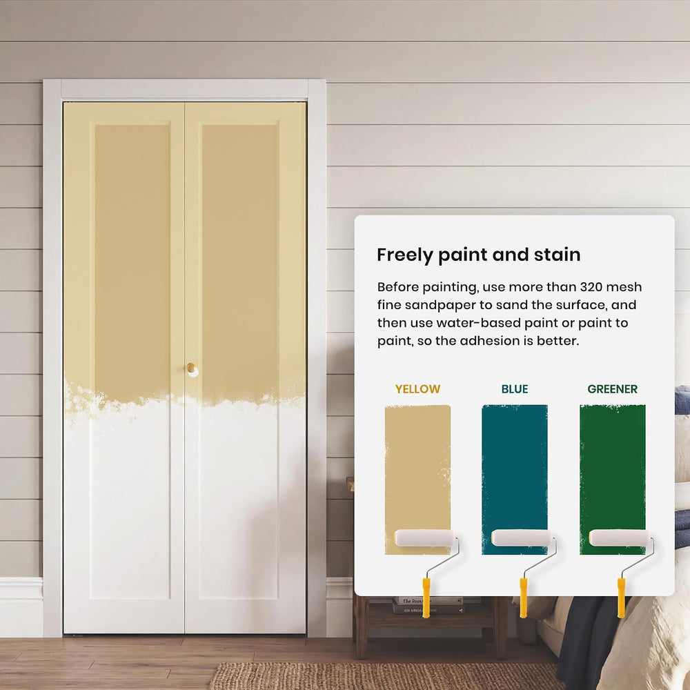 SMARTSTANDARD Bifold Closet Door for 32" x 80" Opening,1-Panel Bi-f...