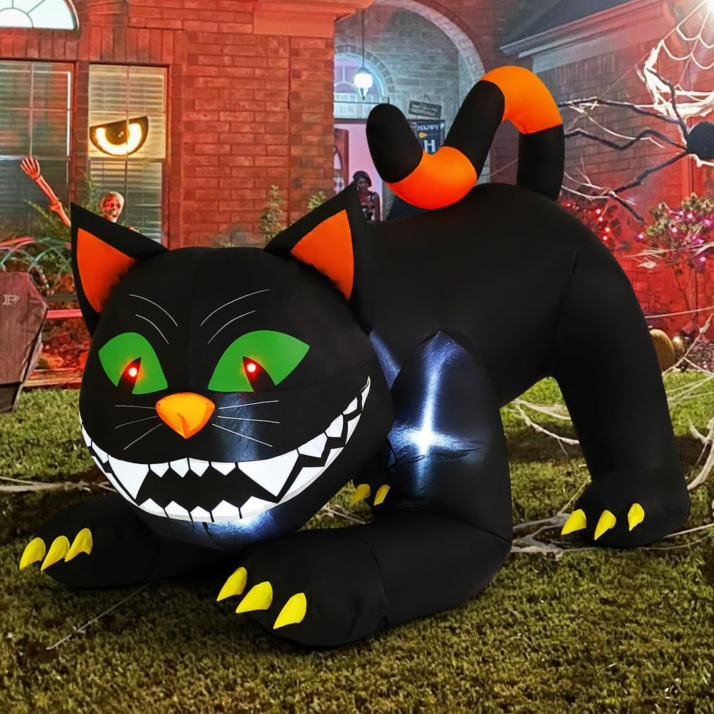 COMIN 6 FT Halloween Inflatables Black Cat Outdoor Decorations Blow Up Yard L...