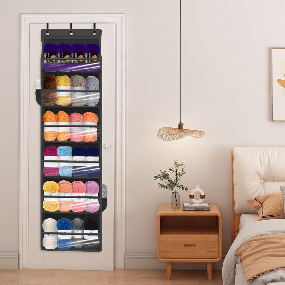Over Door Organizer with 6 Extra Large Pockets 12 Side Pockets, Sturdy Closet...