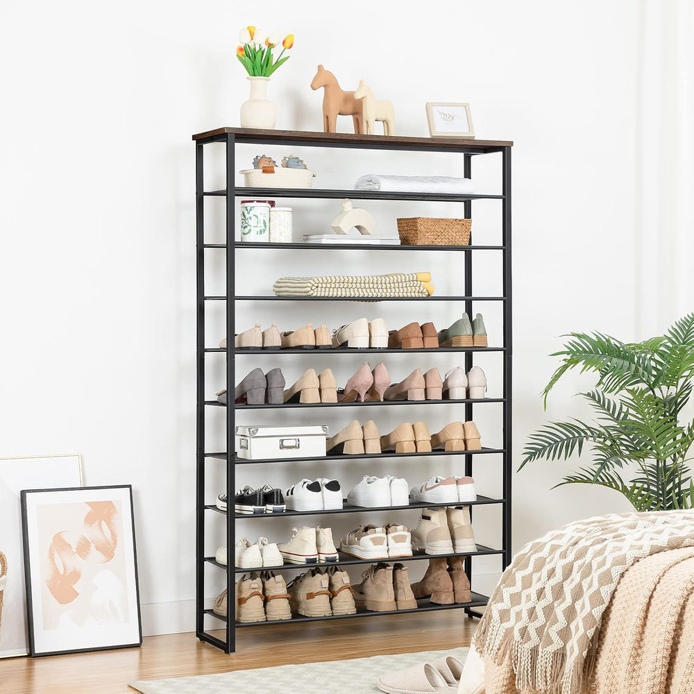 HOOBRO 10-Tier Shoe Rack for Entryway, 39.4" L Shoe Storage Organizer, L...