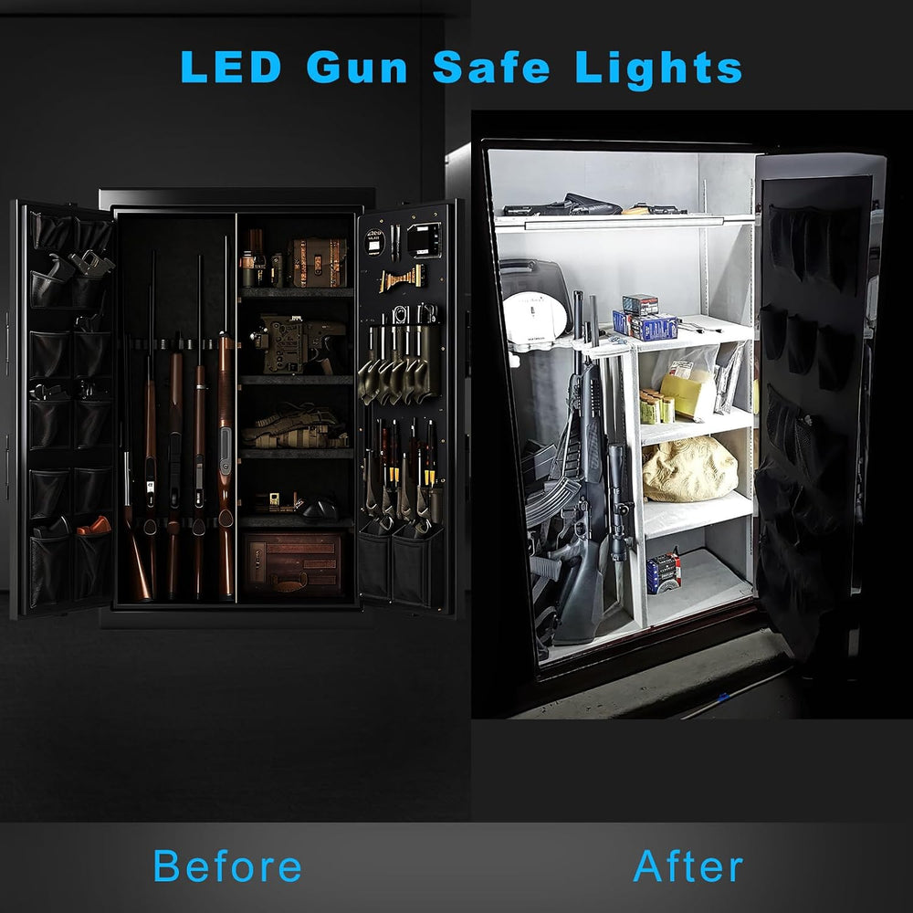 JUSJUBR Gun Safe Light Kit - Door Activated Safe Lights, 6 PCS x 12 Inch Slim...