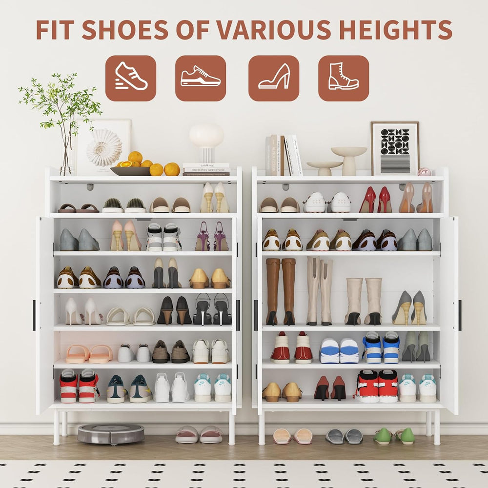 Garvee Shoe Storage Cabinet, 6-Tier Tall Shoe Cabinet for Entryway with Doors...