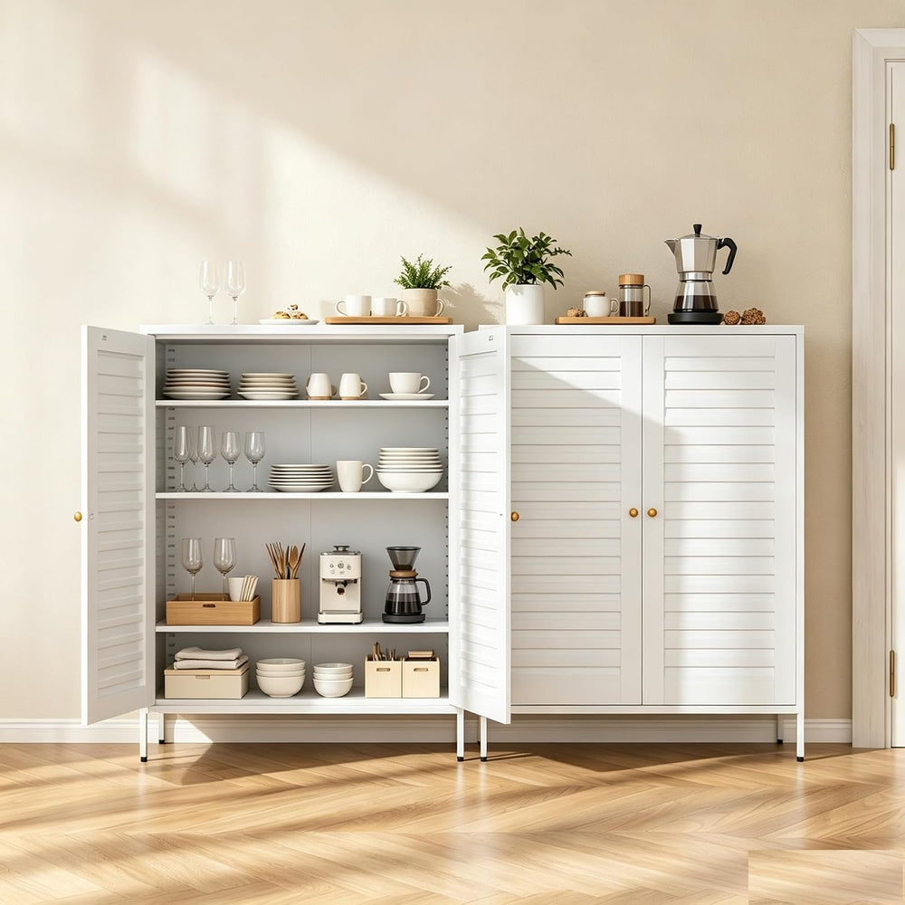40" H Metal Shoe Cabinet, Adjustable Hidden Shoe Storage Cabinet
