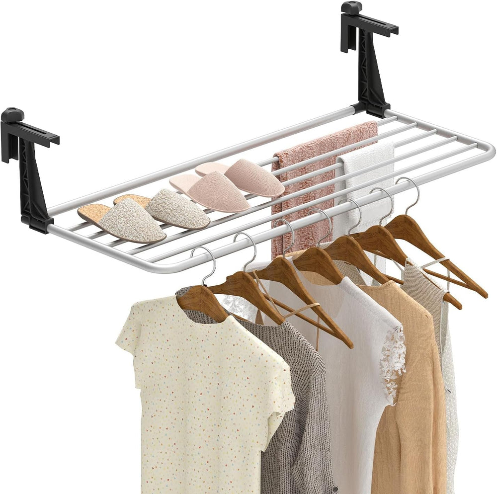 Giantex Portable Clothes Drying Rack, Aluminum Hanging Laundry Rack with Adju...