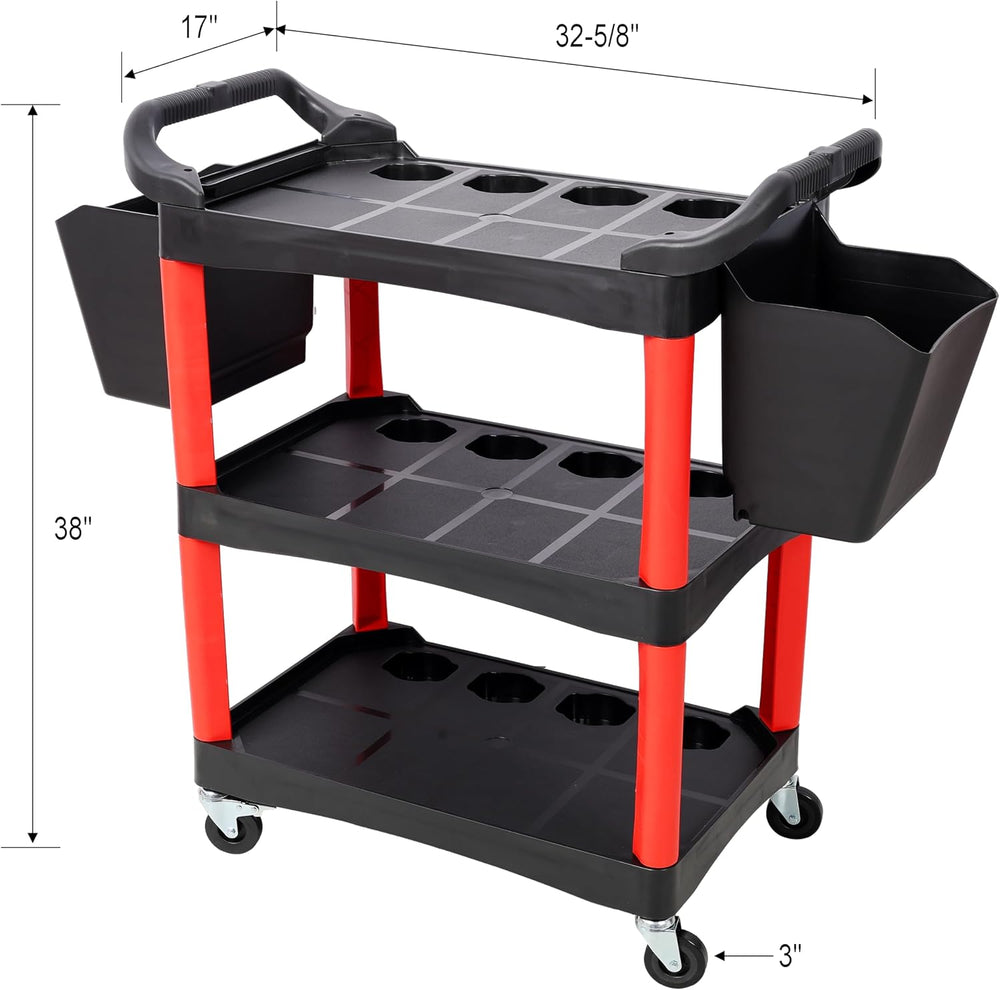 NicBex 3-Tier Rolling Tool Car with 2 Buckets & 12 Bottle Holders, 300 lb...