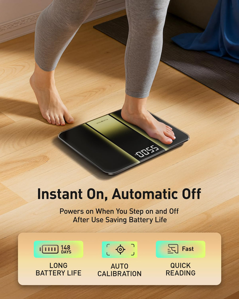 RunStar 14'' Scale for Body Weight 550 lb, Extra Wide, Big Numbers