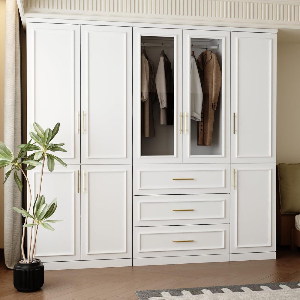 FUFU&GAGA Wardrobe Closet Collection with Doors, White Armoire System