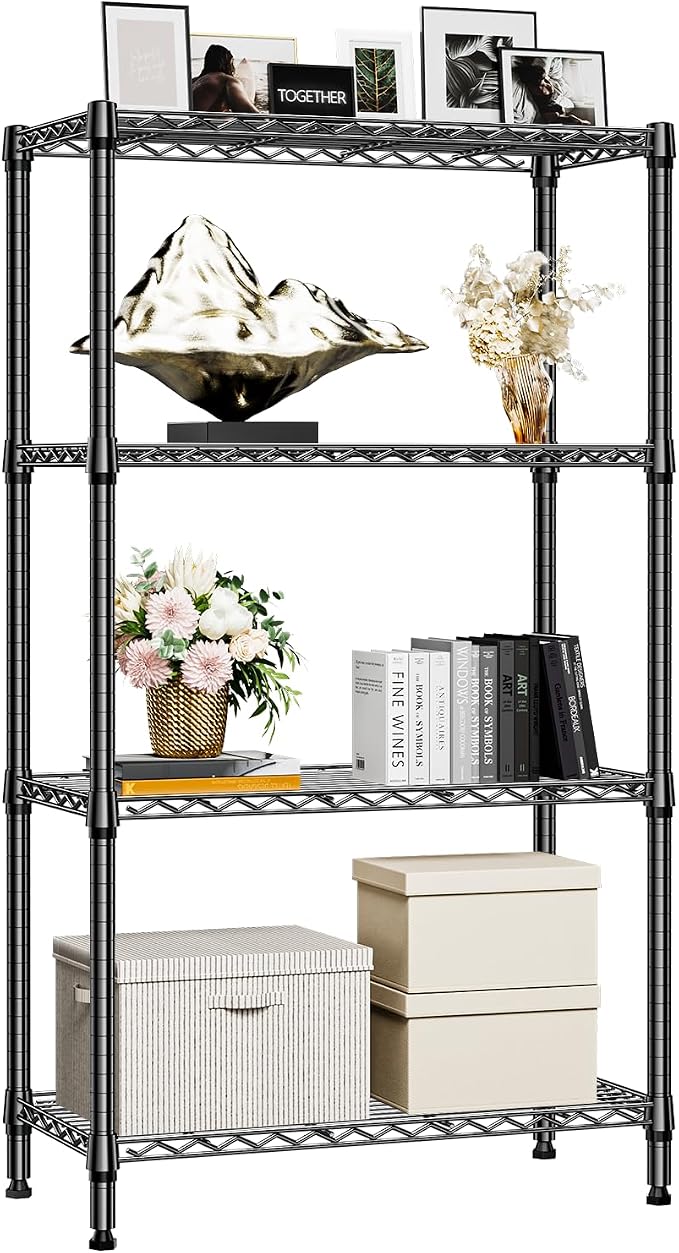 1000 lbs 4 Tier Shelf Metal Storage Shelves Shelving Wire Rack Heavy Duty
