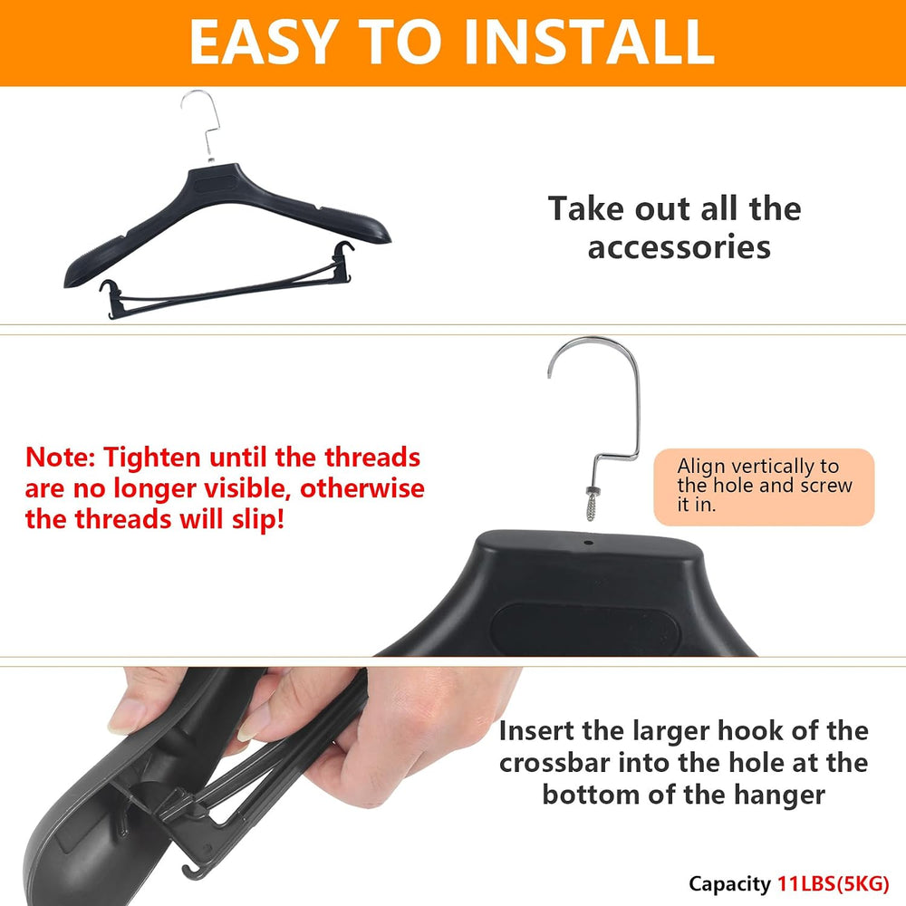DEDU Suit Hangers for Men 30 Pack Width 17.7", Black Coat Hangers no Sho...