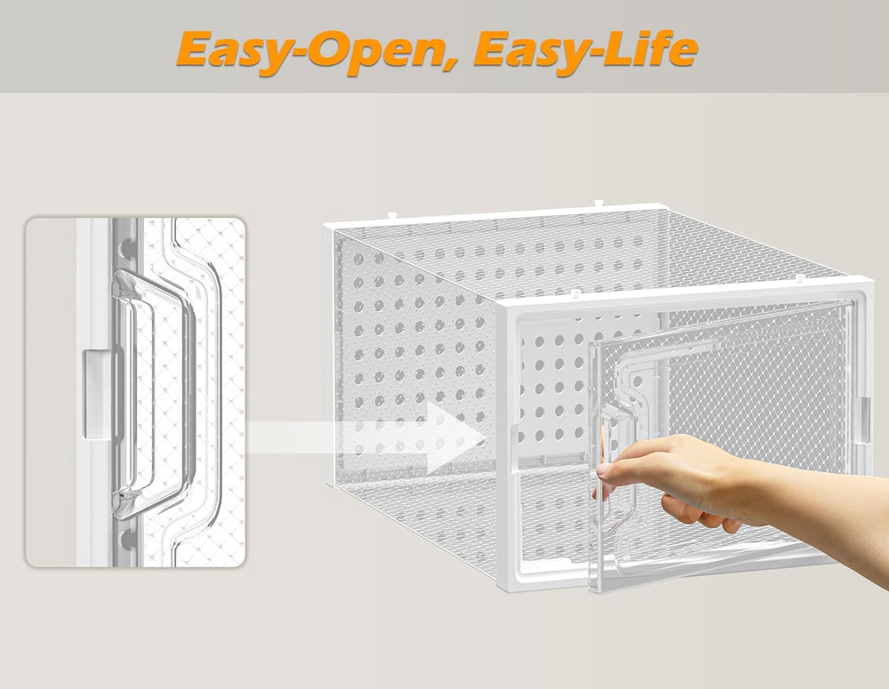 HOMIDEC Clear Shoe Storage Boxes, Stackable Shoe Organizer for Closet