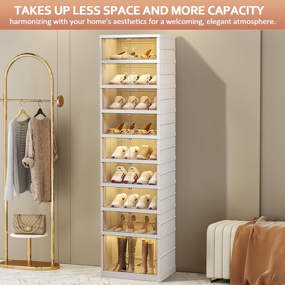 SYNCVIBE Shoe Rack Organizer for Entryway, 9 Tiers, 18 Pairs, 17.3" Wide
