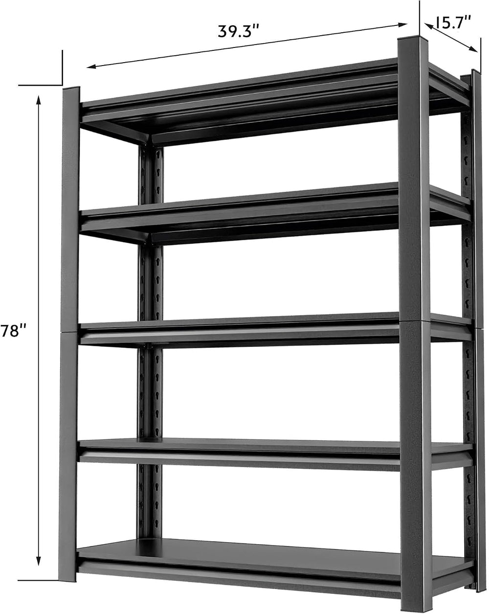 5-Tier Garage Shelving, Metal Storage Shelves, Utility Shelf
