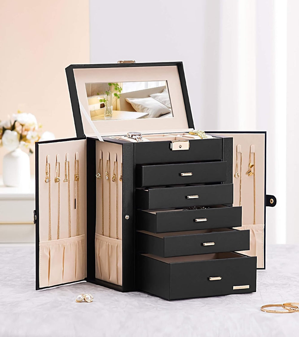 Homde Jewelry Box Large for Women: 6 Layers Organizer with 5 Drawers