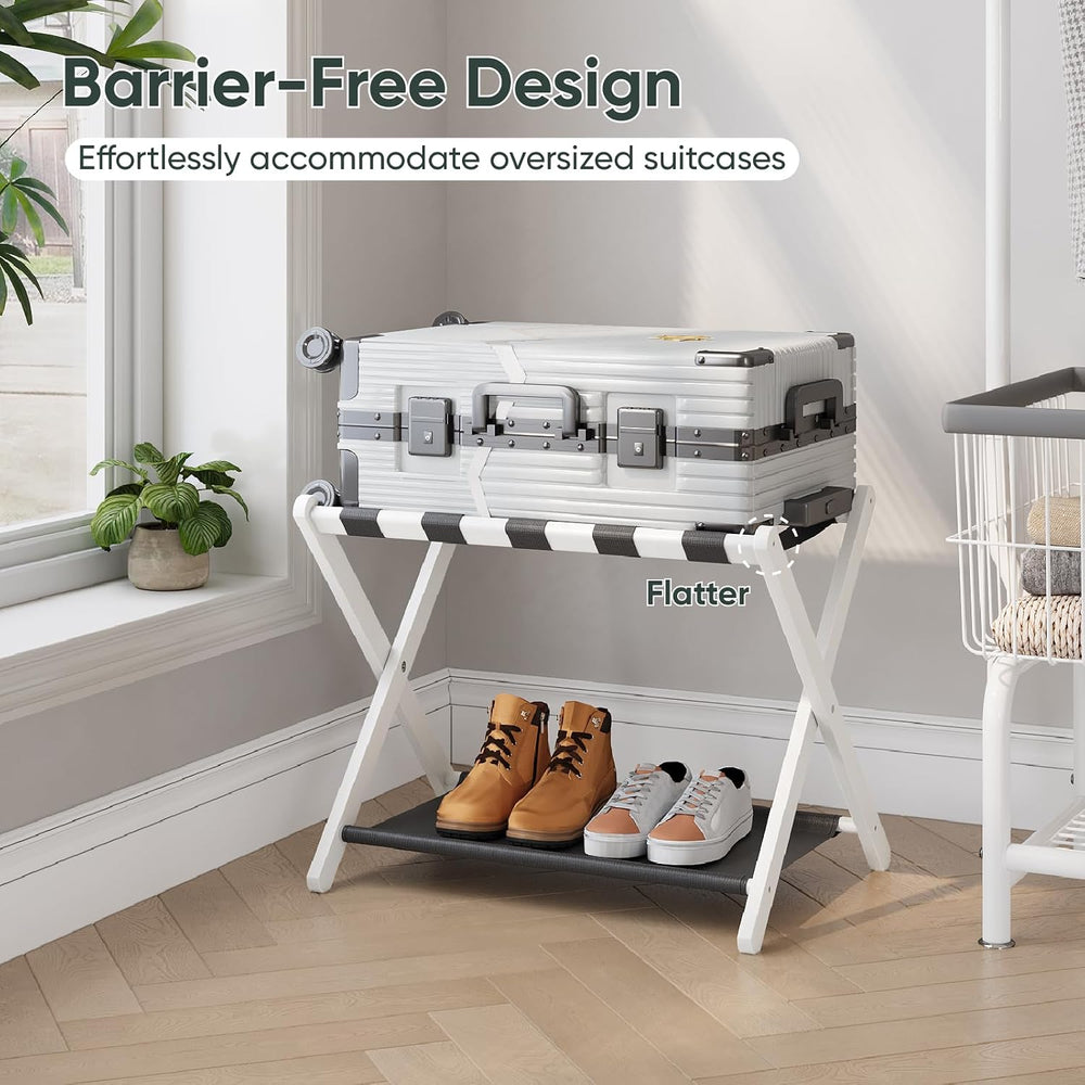 Smart FENDEE 2 Pack Luggage Rack, Folding Luggage Rack for Guest Room, White ...