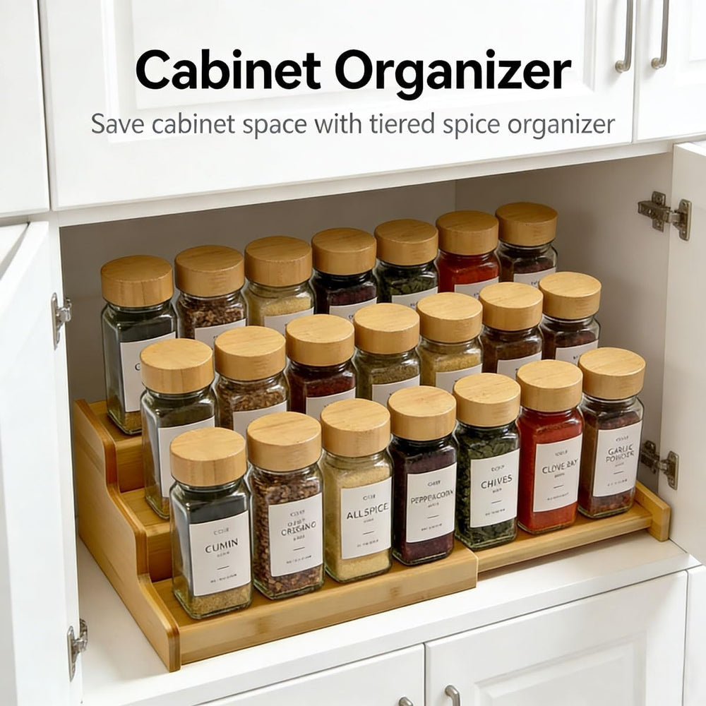 JinDoWin Spice Rack Organizer for Cabinets,Countertop & Pantries,2 Pack