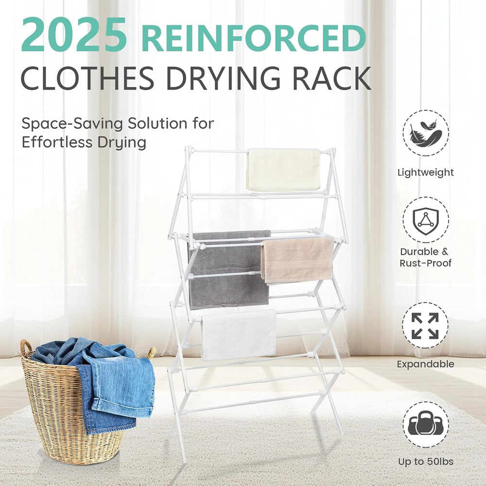ZOES HOMEWARE 4 Tier Clothes Drying Rack Foldable | Foldable Clothing Drying ...