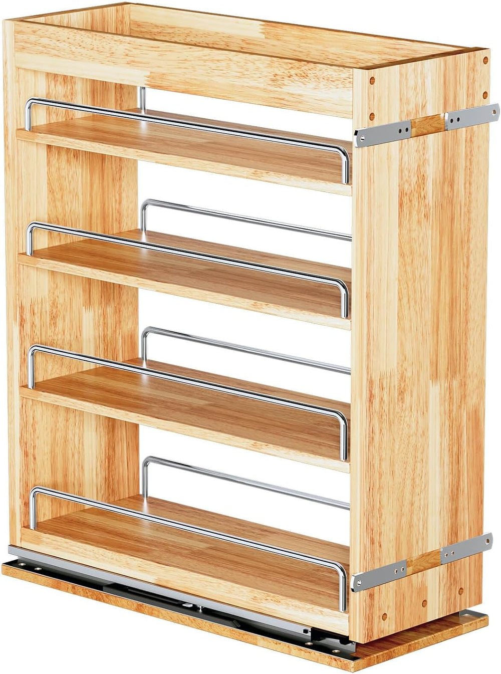 OCG 4 Tier Pull Out Spice Rack Holder Shelves (8" W x 22" D), spice...
