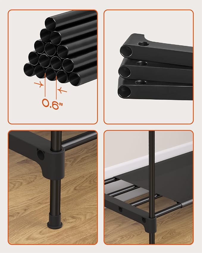 Clothes Rack, Portable Closet, 44.9 Inch Large Capacity Wardrobe Closet