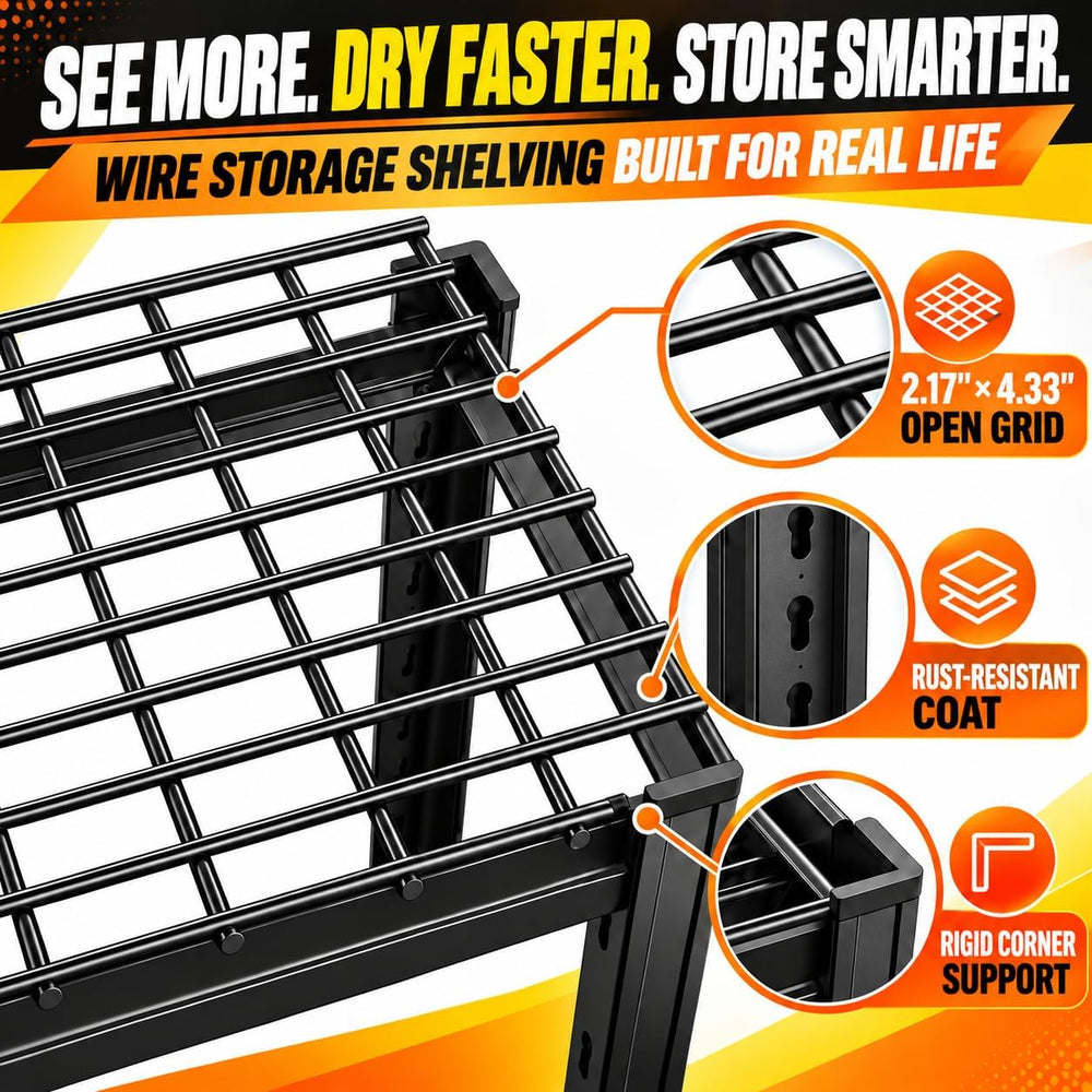 Garage Shelving 72"H x 48"W x 24"D Heavy Duty Storage Shelves ...