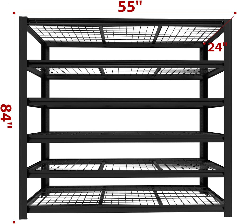 Garage Shelving, Heavy Duty Storage Shelves Metal Shelf Unit Adjustable Indus...