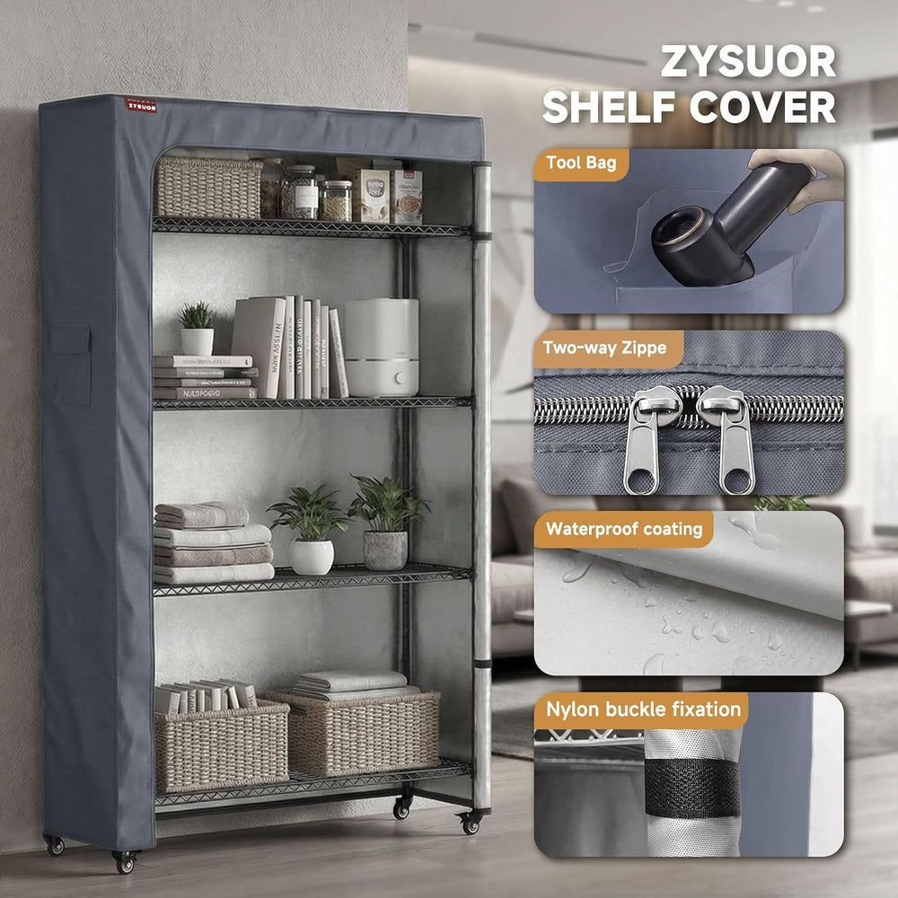 Shelf Cover for Storage Shelving Unit, Fits 36" W x 14" D x 54" H