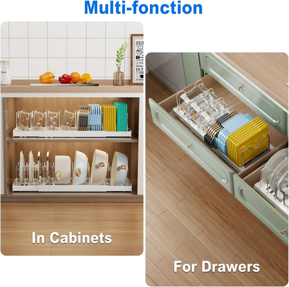 Mustorn 2 Pack Pots and Pans Organizer Under Cabinet, 22" Expandable Foo...