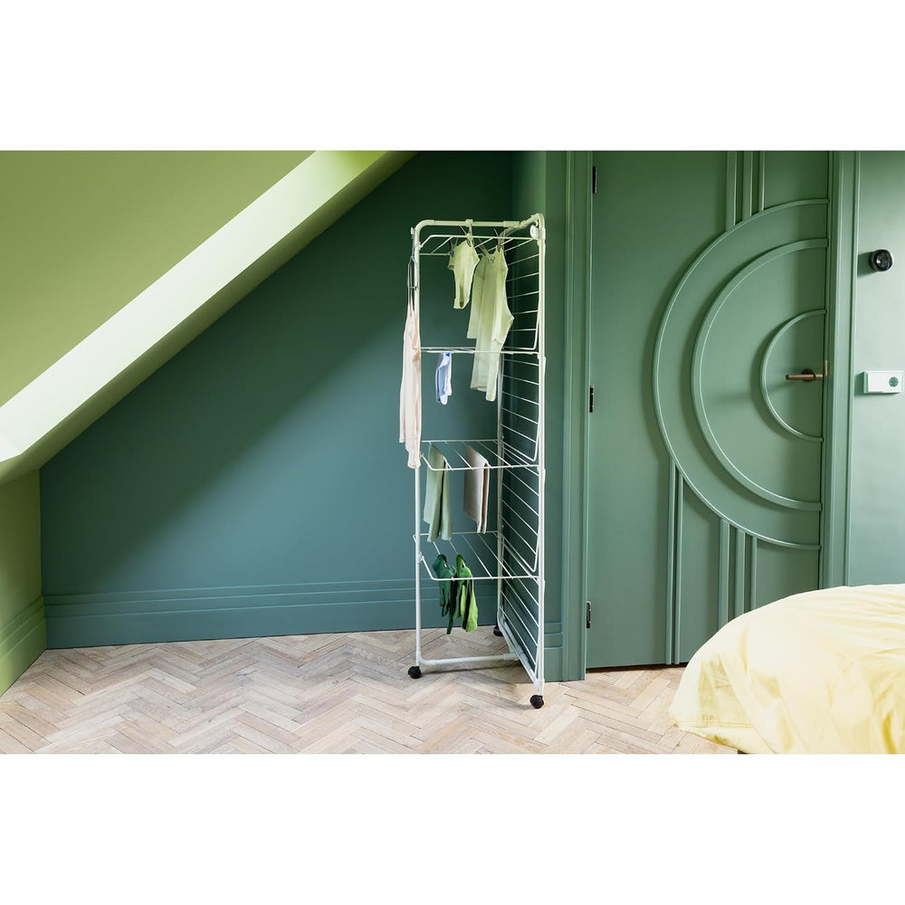 Brabantia HangOn Tower Clothes Drying Rack with Wheels | 98ft (30m) | White |...