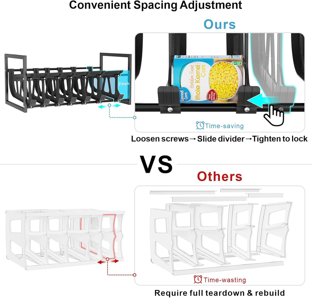 iSPECLE Can Organizer for Pantry - Auto-Rolling, Expands to Hold 60 Cans