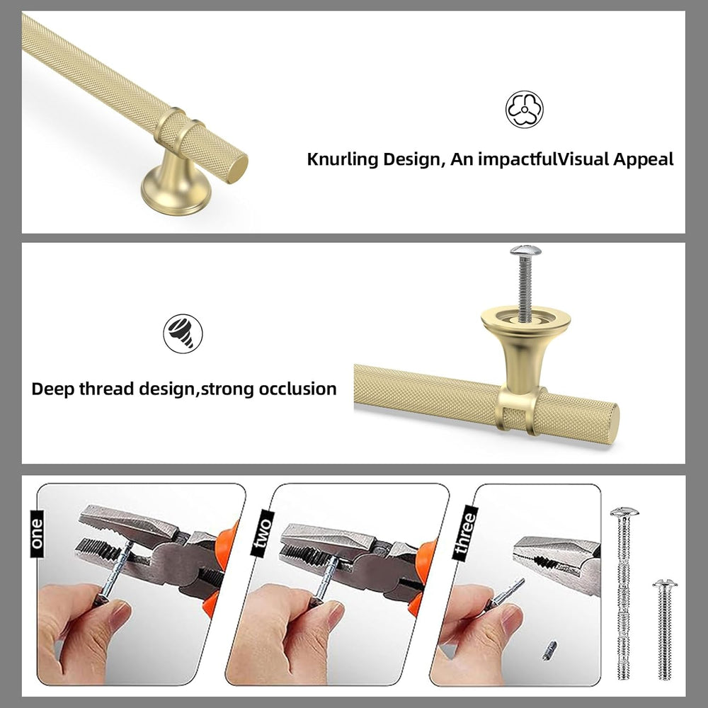 10 Pack 3 Inch Brushed Gold Kitchen Cabinet Handles