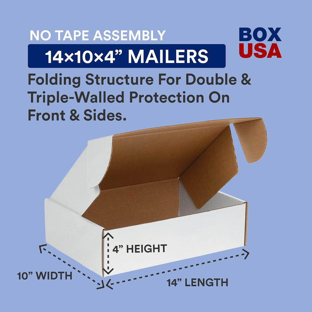 Box USA 14" Deluxe Shipping Boxes 14"L x 10"W x 4"H, 50-P...