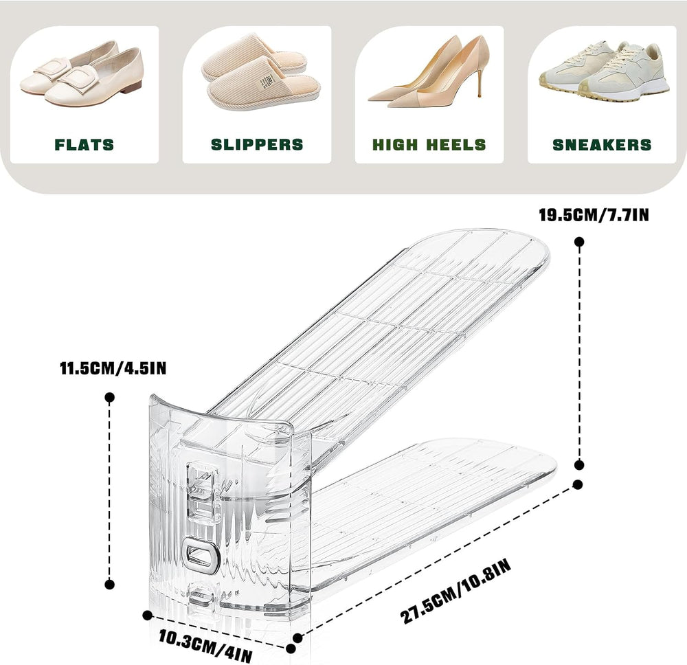 FENRUNXU Shoe Slots Organizer for Closet,24 Pack Shoe Stacker Shoe Rack Organ...