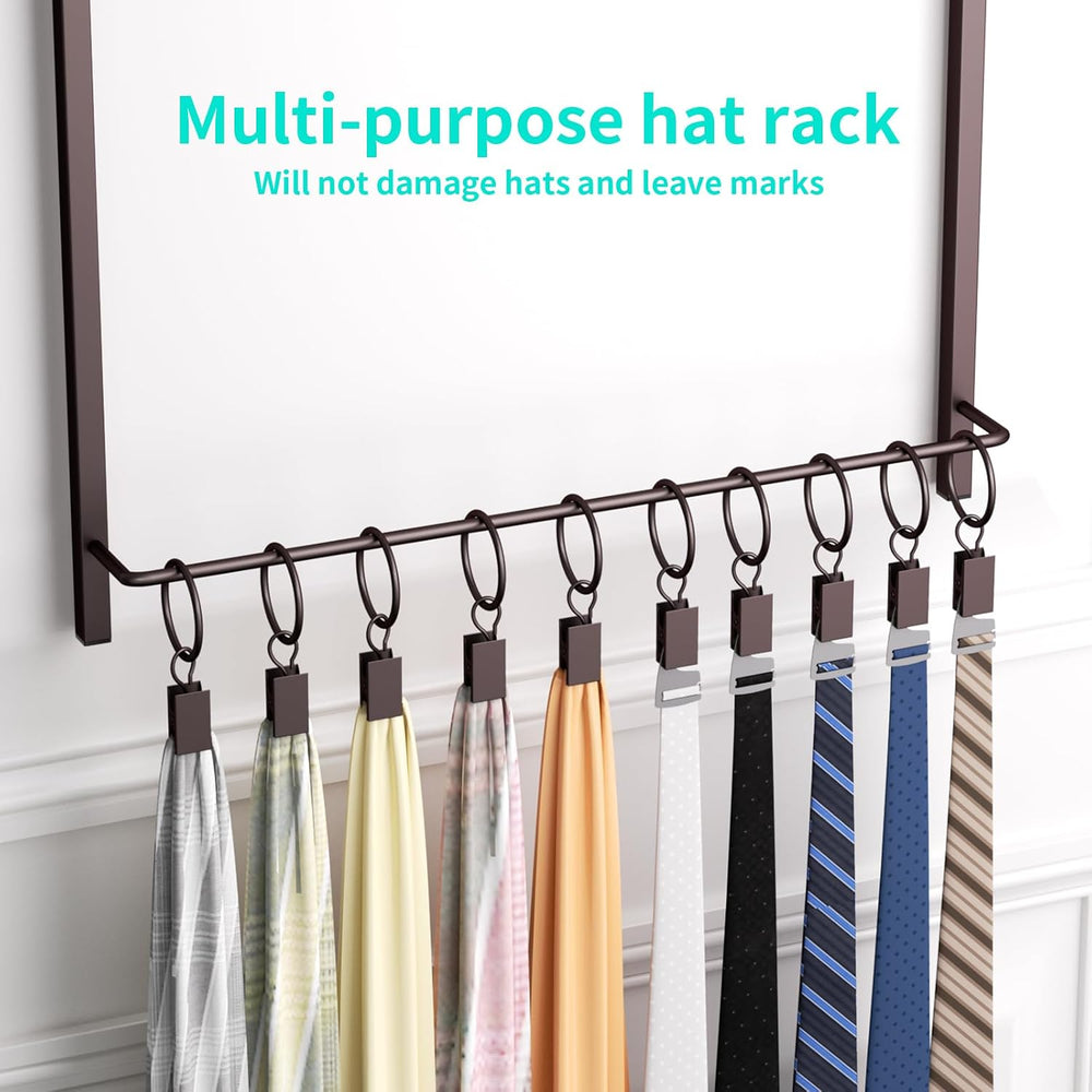 HapiRm Over Door Hat Rack - 3 Tier Wall Mounted Hat Organizer with 16 Hooks a...
