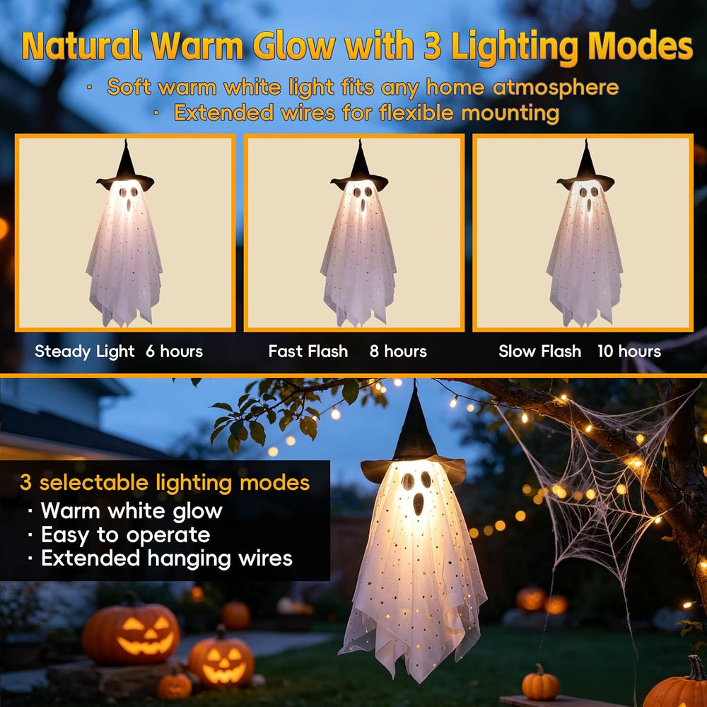 3 Pack Halloween Decorations Swinging Ghost Outdoor Decor
