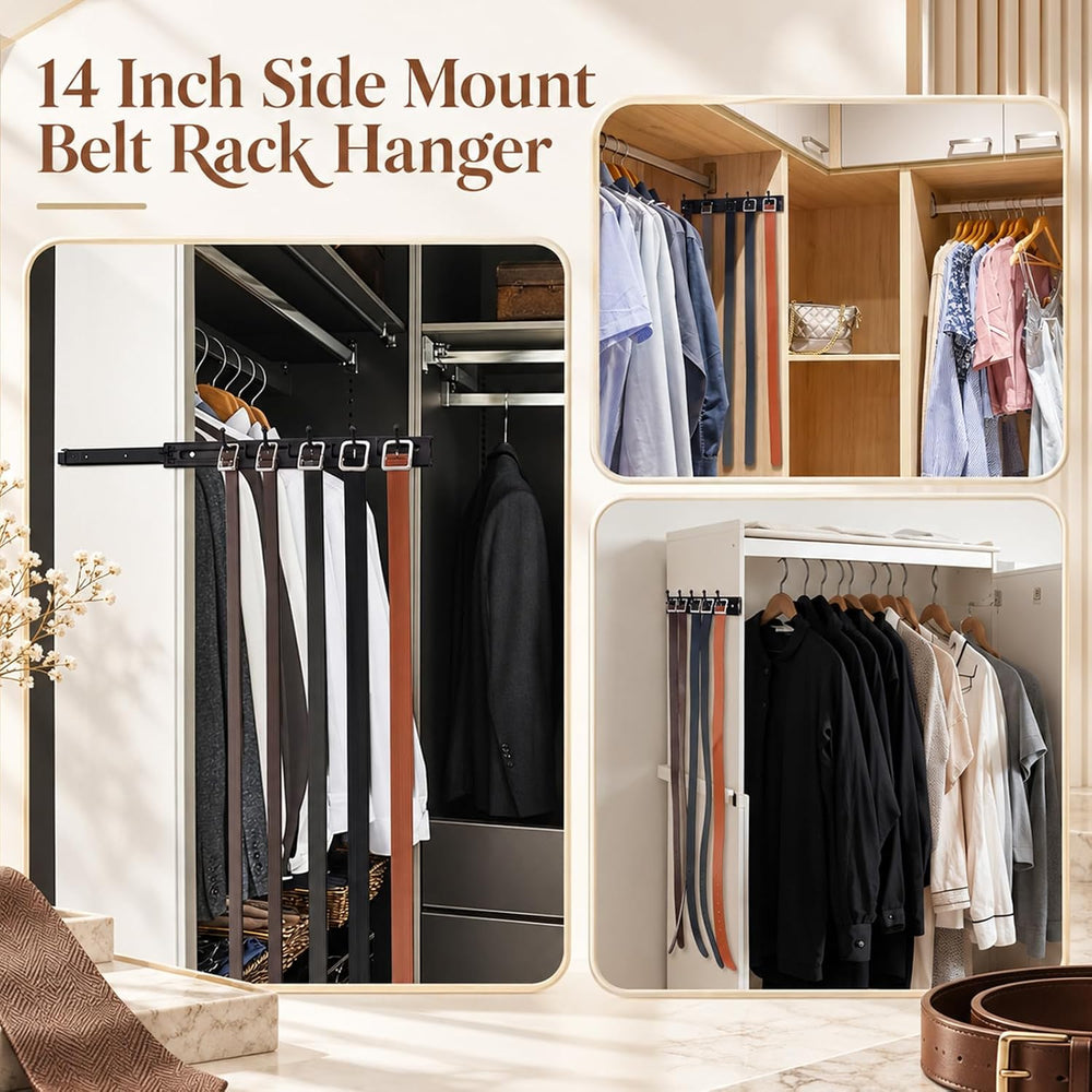 Blulu 2 Pcs 13.8'' Sliding Tie Rack Hangers for Closet, 9 Tie Each, B...