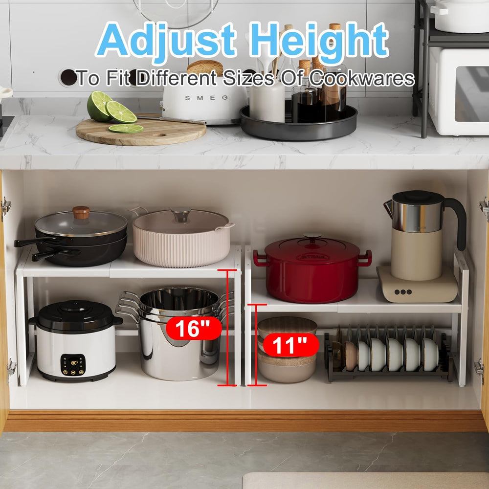Expandable Kitchen Storage Shelves,110LBS Heavy Duty Metal Shelving Units and...