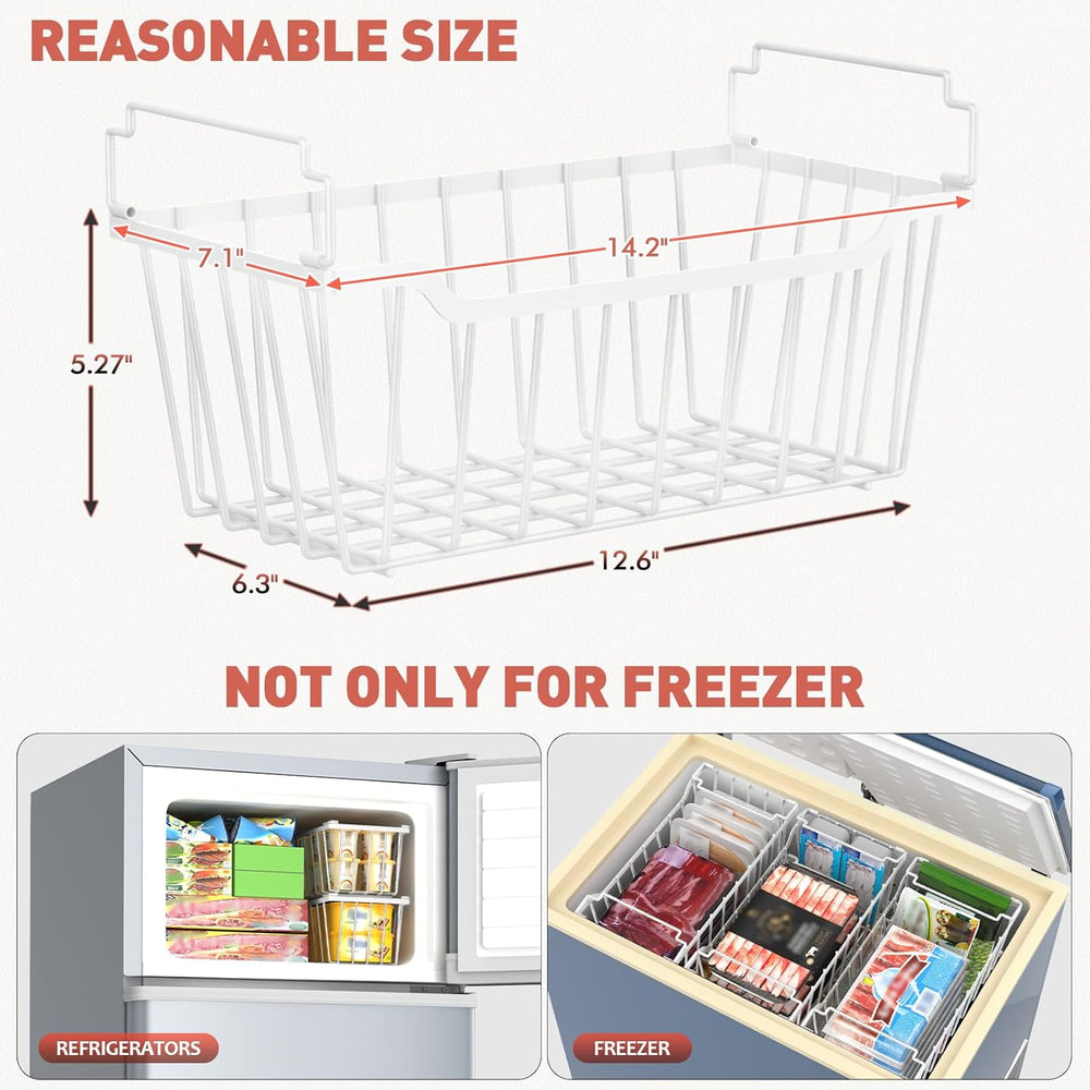 Goovilla Freezer Organizer Bins for 5-7 Cu.FT Chest Freezer,8 Pack White