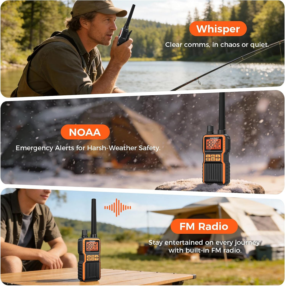 Midd Kacy MK108 Walkie Talkies Long Range, GMRS 2 Way Radio (2 Pack)