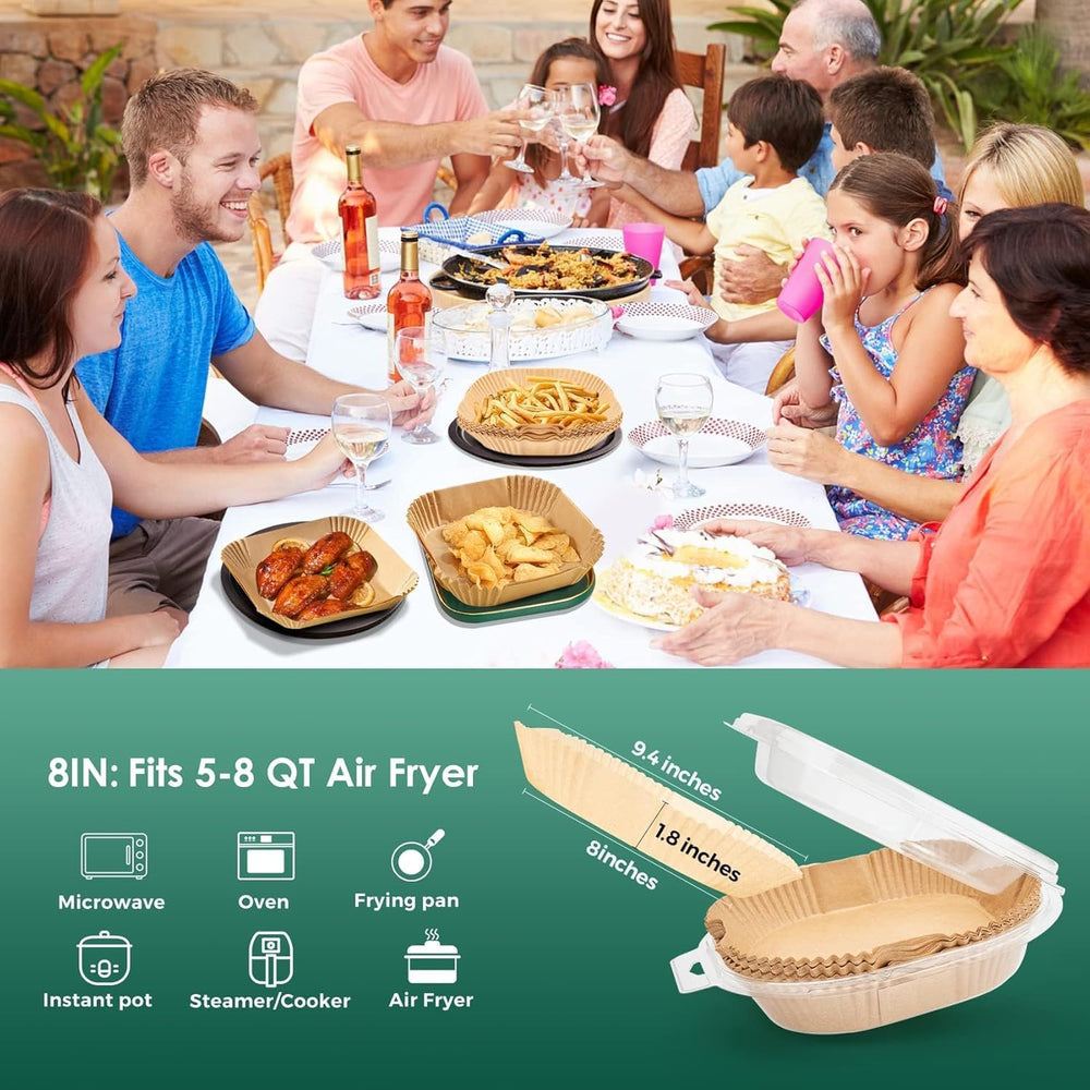 505 PCS Square Air Fryer Liners Disposable 8inch for 5-8 QT